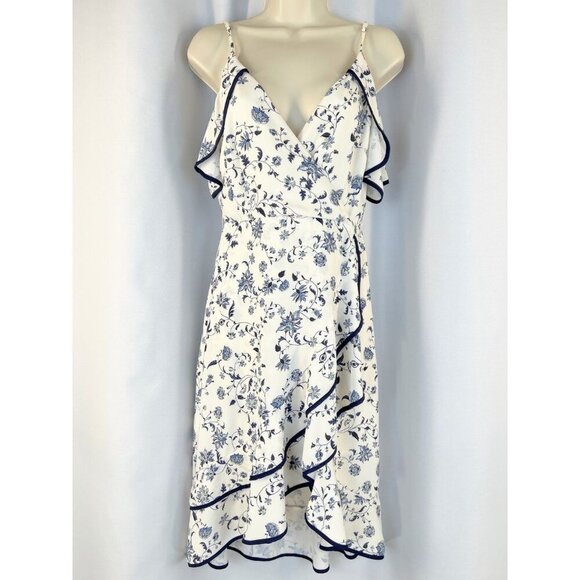 Greylin White Emma Ruffled Wrap Dress - Picture 4 of 14